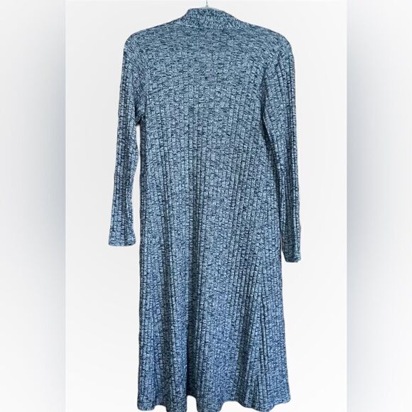 Bobeau Marled Blue Maxi Ribbed Cardigan Medium - Picture 2 of 5